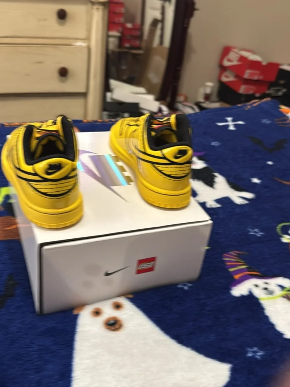 Kids' Nike Dunk Low x LEGO COL Yellow & Black Top Sneakers